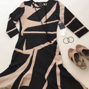 Gabby Skye Abstract Print Knit Sweater Dress